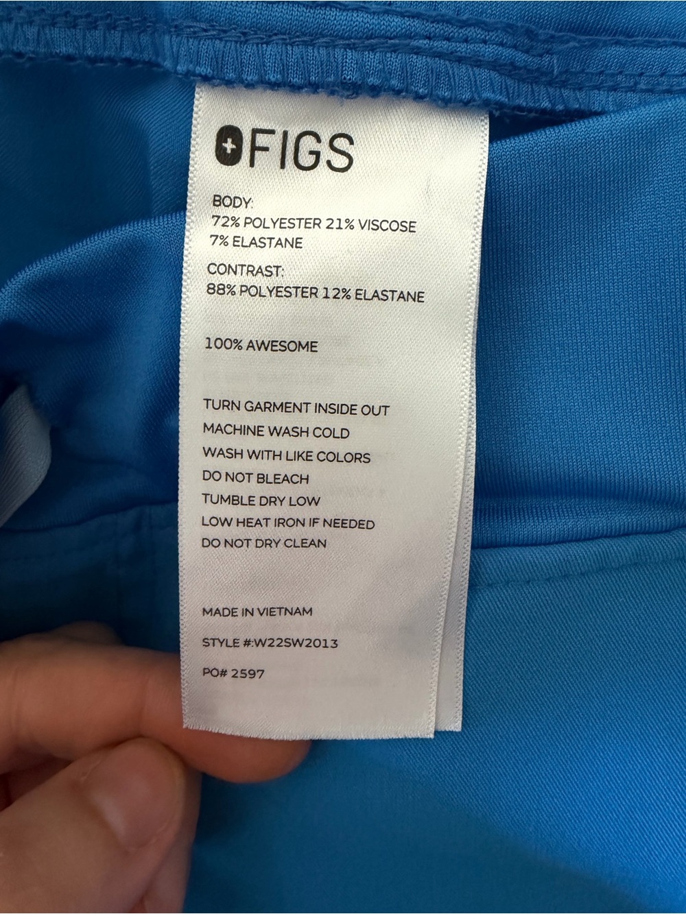 Figs Scrub Set in Bright Blue. Size small in top and pants! Basically brand new! - Picture 8 of 8